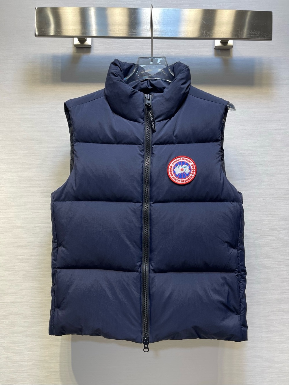 Canada Goose Navy Puffer Vest with Signature Round Patch